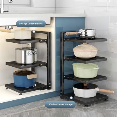 Organisez efficacement votre cuisine avec ce porte-pot en acier et l'organisateur sous l'évier