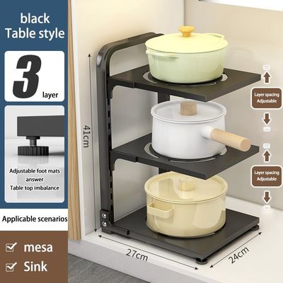 Organisez efficacement votre cuisine avec ce porte-pot en acier et l'organisateur sous l'évier