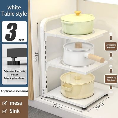 Organisez efficacement votre cuisine avec ce porte-pot en acier et l'organisateur sous l'évier