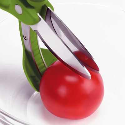 Ciseaux de salade avec poignée PP TPR Green Vegetable Chopper pour couper la salade