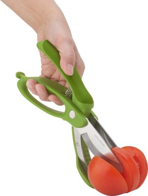 Ciseaux de salade avec poignée PP TPR Green Vegetable Chopper pour couper la salade