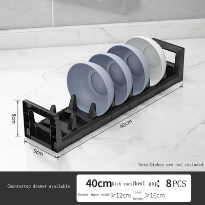 Plateau réglable Plate Bowl Rack Porte-vaisselle dans le tiroir de l' armoire de cuisine organisateur de vaisselle