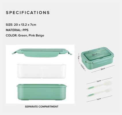 Production Cuillère/Forteil/Couteau/Bouquets de cuisson sans BPA 1400 ML PP5 Boîte à lunch pour enfants/adultes