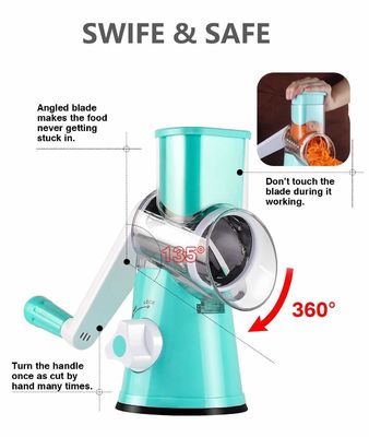 Meilleur vendeur Gratteur rotatif de fruits et légumes Coupeuse multi-fonctions en acier inoxydable
