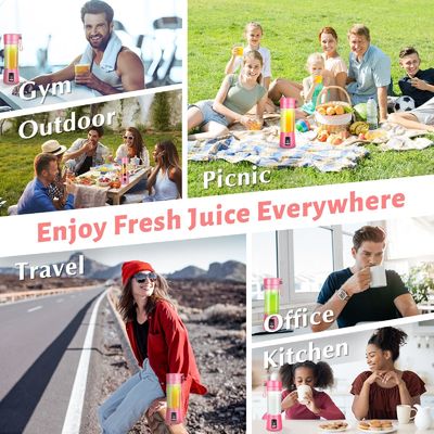 380 ml de capacité Mini Blender USB Rechargeable Juice de fruits Portable Juicer Coupe pour la maison
