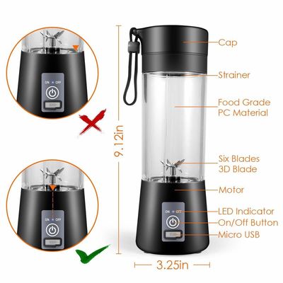 Juicer électrique Liquidificateur portable Blender USB Juicer machine extracteur de fruits personnels
