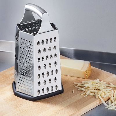 Convient trancheuse de légumes à main et râpeuse de fromage avec conception en acier inoxydable à 6 côtés