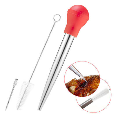304 acier inoxydable tube d'assaisonnement par goutte à goutte en silicone pour barbecue