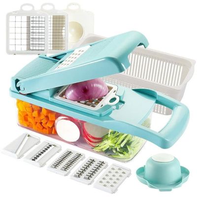 Logo personnalisé en acier inoxydable 8 lames Pomme de terre Oignon Chopper alimentaire Mandoline trancheuse de légumes