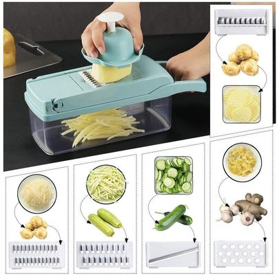 Logo personnalisé en acier inoxydable 8 lames Pomme de terre Oignon Chopper alimentaire Mandoline trancheuse de légumes