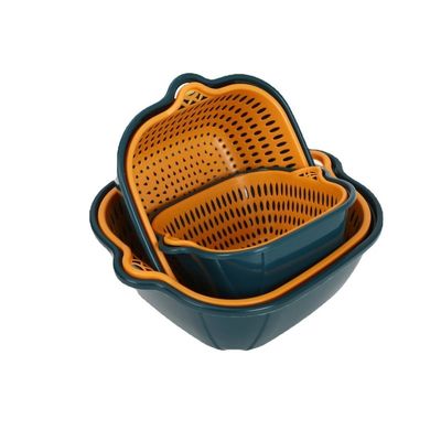 Entreposage de légumes ménagers 6 pièces en plastique à double couche multi-évacuation d'eau panier de drainage propre