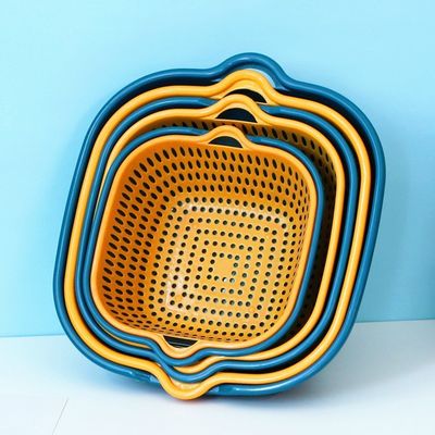 Entreposage de légumes ménagers 6 pièces en plastique à double couche multi-évacuation d'eau panier de drainage propre