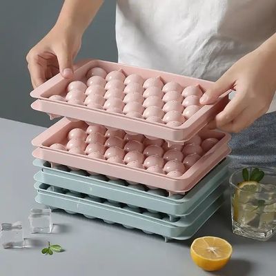 33 Cercle Cavité Boule ronde plateau de glace cube sphère en plastique moule de fabrication de billes de glace avec couvercle