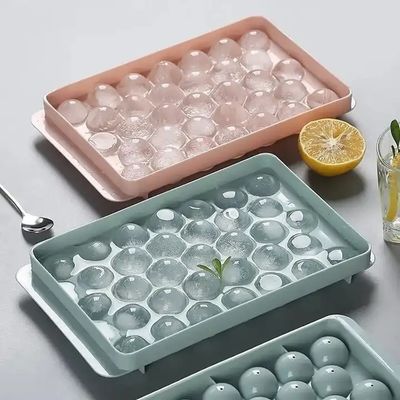 33 Cercle Cavité Boule ronde plateau de glace cube sphère en plastique moule de fabrication de billes de glace avec couvercle