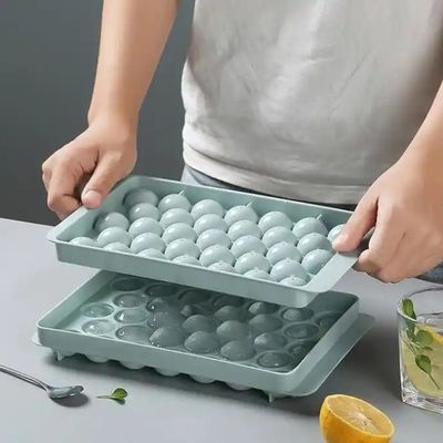 33 Cercle Cavité Boule ronde plateau de glace cube sphère en plastique moule de fabrication de billes de glace avec couvercle