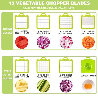 Coupeuse de légumes à 22 pièces avec poignée de panier de drainage et coupeuse de mandoline durable
