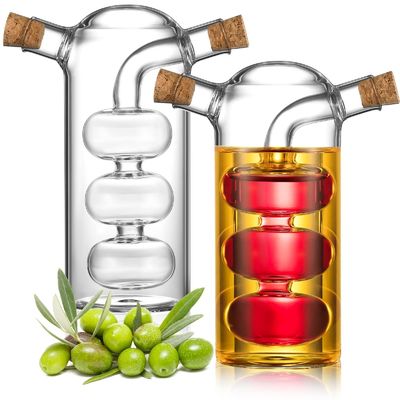 Container de cuisine à bulles en verre transparent 2 en 1 pour séparer la bouilloire et la bouteille de cruet