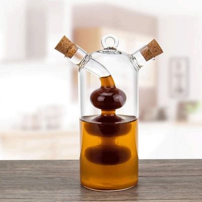 Container de cuisine à bulles en verre transparent 2 en 1 pour séparer la bouilloire et la bouteille de cruet