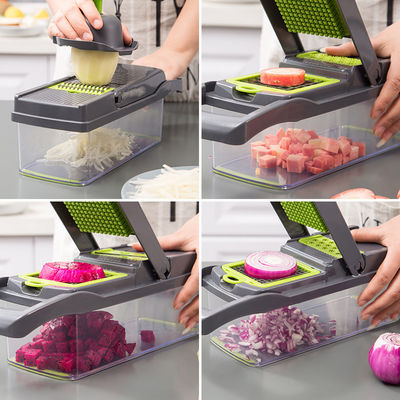 Coupeuse de légumes facile à utiliser 12 en 1 Coupeuse alimentaire Coupeuse à mandoline pour accessoires de cuisine