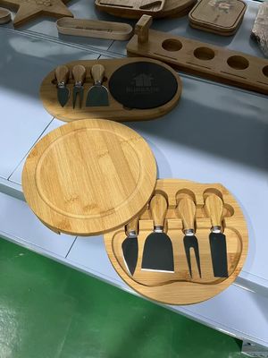 Tableau de fromage en bambou durable et ustensiles pour plateau de fromage plateau de charcuterie