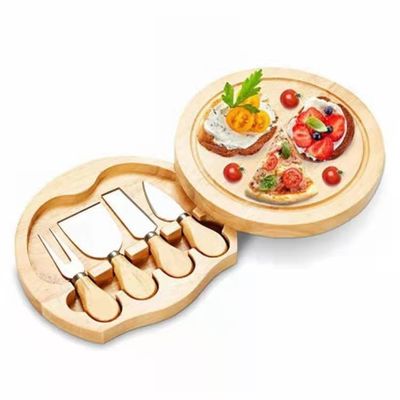 22.5*22.5*3.5cm Plateforme de fromage en bambou en bois