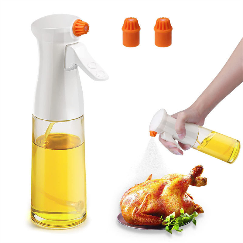 Logo personnalisé Bouteille de pulvérisation d'huile de verre de qualité alimentaire de 200 ml pour cuisine Distributeur d'huile d'olive