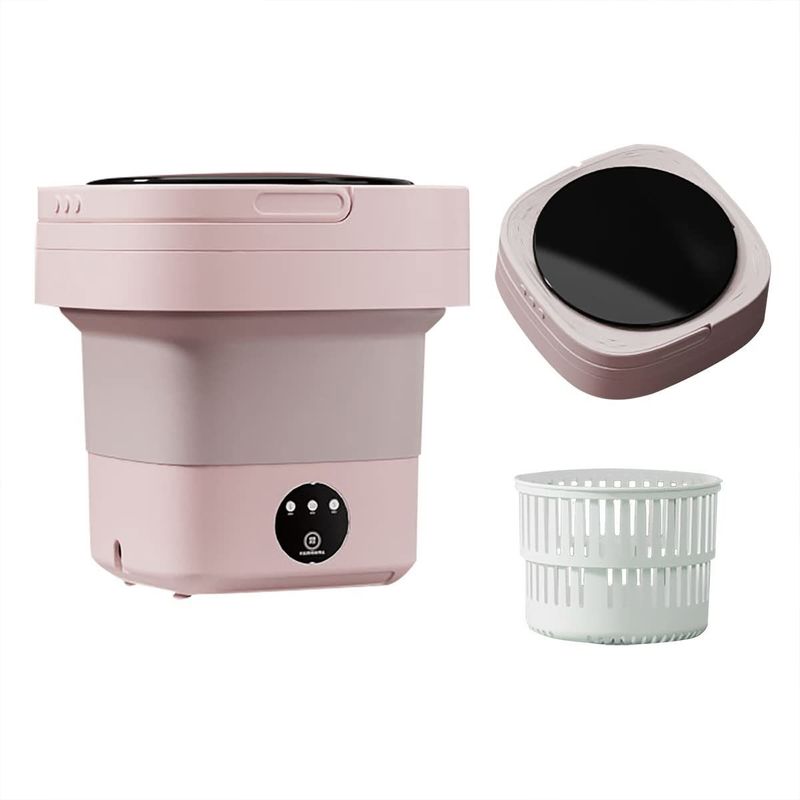 Tube en plastique entièrement automatique Mini machine à laver pliante portable pour chaussettes de sous-vêtements