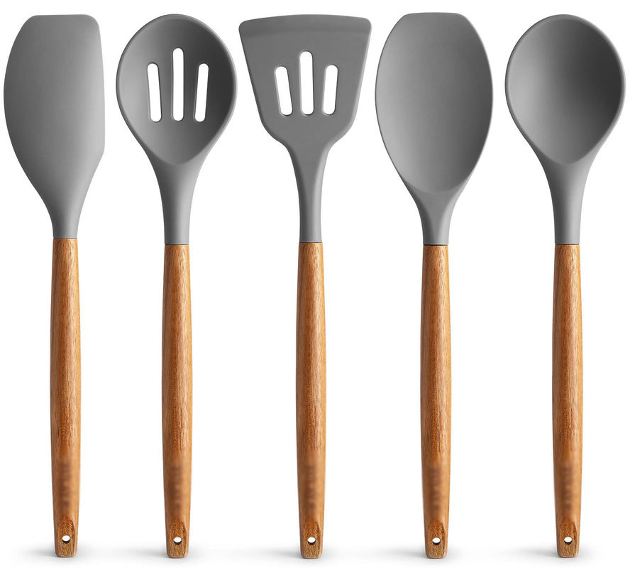 Ensemble d' ustensiles de cuisine à haute température pour la cuisine 5 pièces de silicone antiadhésif cuillère à éponge