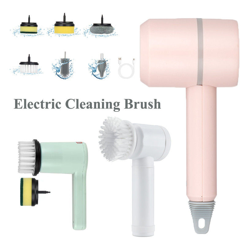 Brosse à évier électrique 6 en 1 Brosse à baignoire portable pour nettoyer la salle de bain et la cuisine