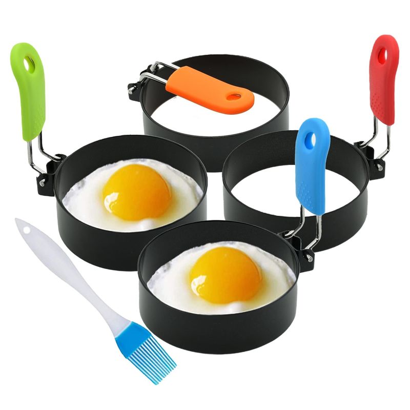 Accueil Cuisine Anneaux de cuisson d'œufs en acier inoxydable Moldes de crêpes pour frire les œufs et les omelettes