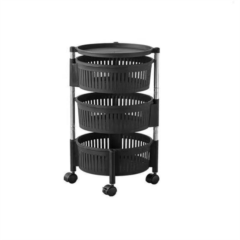 Standing Type 3 Layers Metal Round Pantry Stockage et organisation pour le cabinet de cuisine