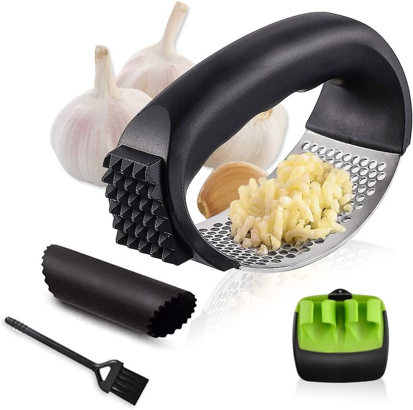 Appareils de cuisine compacts 11 * 5,1 * 7,2 cm Presse à l'ail en acier inoxydable