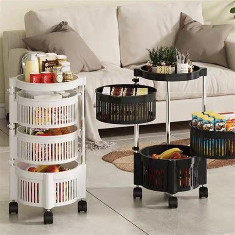 Étagères végétales rotatives non pliables pour un rangement durable au sol de cuisine
