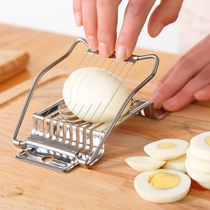 Coupeuse de bananes en acier inoxydable à conserve de jambon d'œuf 14*9,5*2,2 cm Outils d'œufs pour œufs bouillis
