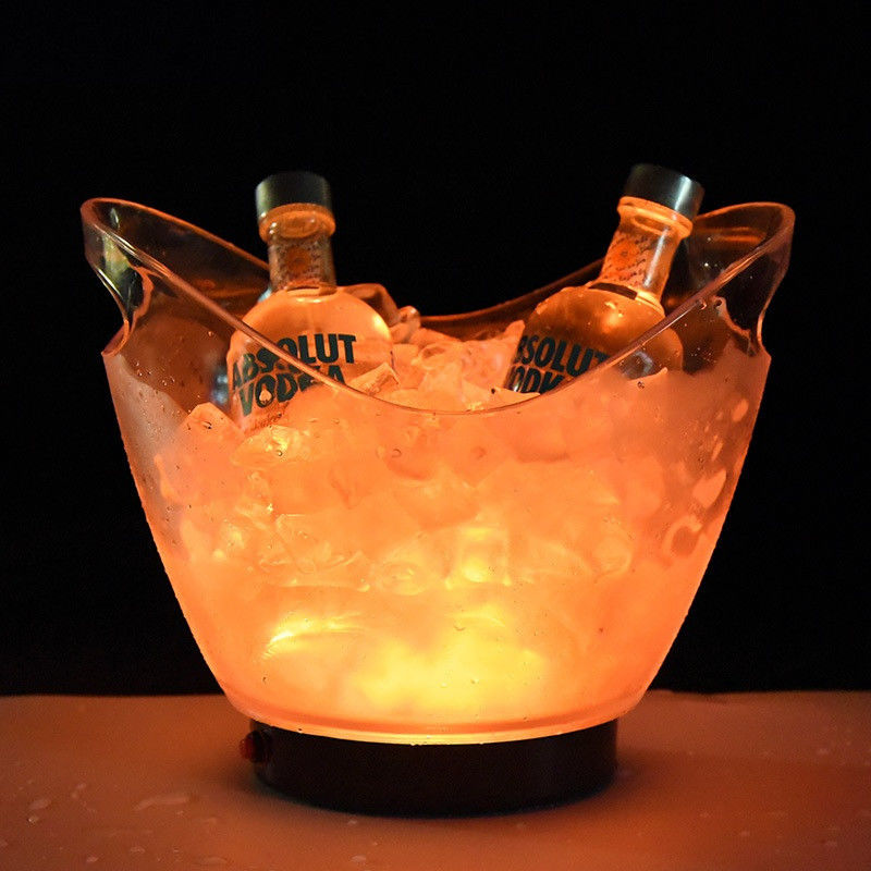 Boîtes de glace Tongs Type Grand récipient en plastique de bière avec poignées et éclairage LED