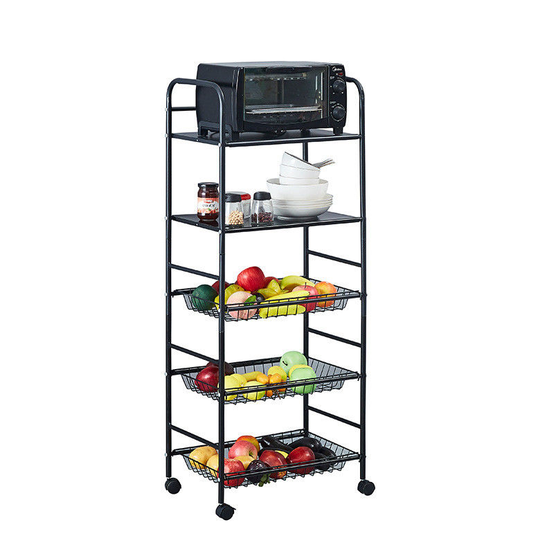 Organiseur de rangement de cuisine de rangement de rangement de rangement de niveau 5 avec conception stable de roulement rotatif