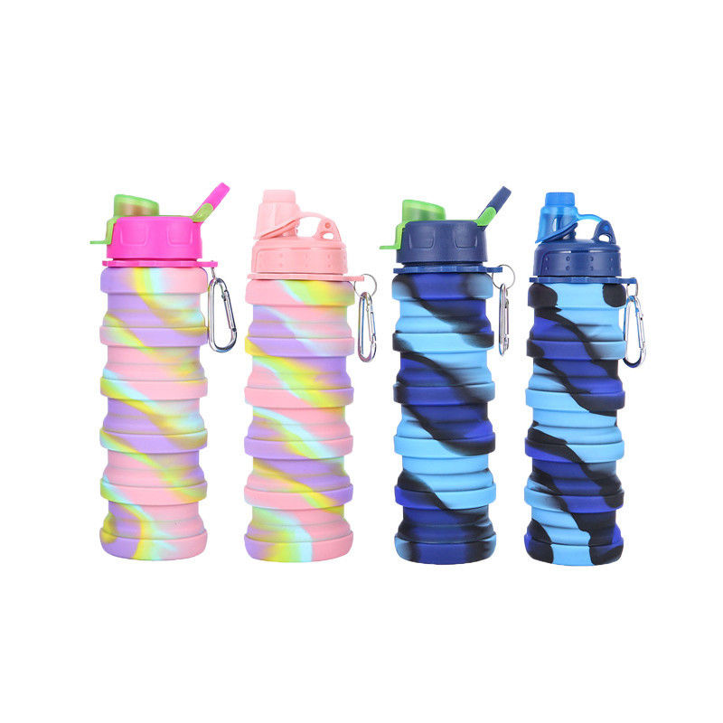 Bouteille d'eau portable pour le fitness et la conduite créative camouflage tasse pliante en silicone