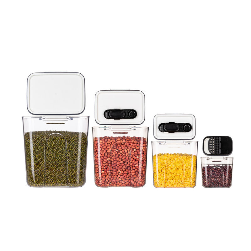 Type debout Cuisine PET Contenants de stockage de nourriture en plastique transparents étanches à l'air 4pc