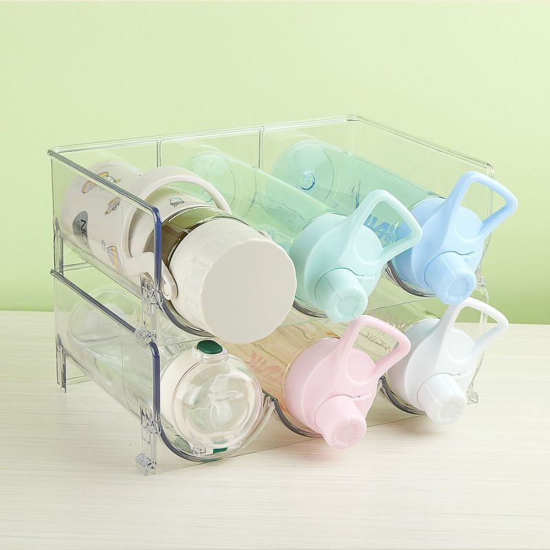 Étagère d'organisateur de vins et de boissons en PET pour armoire de cuisine réfrigérateur Porteur de bouteille en plastique