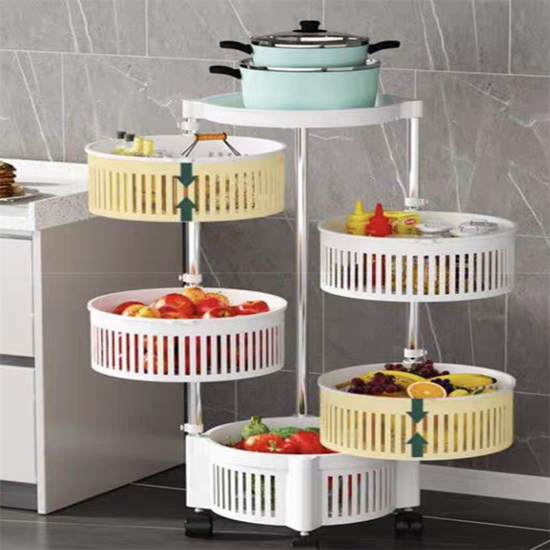 Étagère de cuisine rotative en matériau métallique de design polyvalent en PP pour rangement à domicile