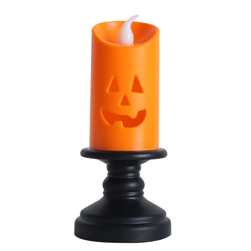 Décorations d'Halloween Porte-bougie à la citrouille LED Lampes de nuit Lampes de chandelier Ornements 8*12cm
