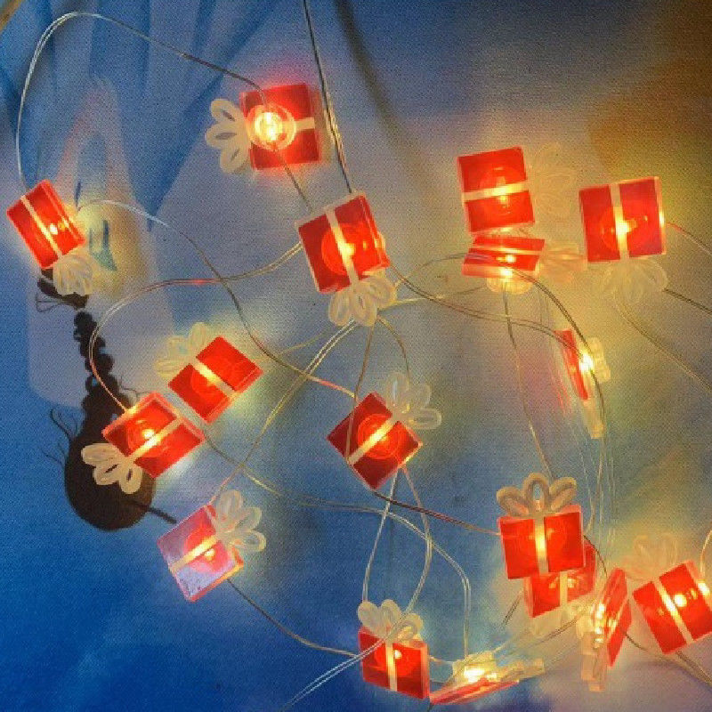 Lumières de Noël à LED rouge Homme de neige à cordes Père Noël Étoile Produit décoratif de vacances